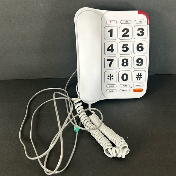 Advanced American Telephone Big Buttons 2 Line Hands Free White Corded Telephone - Picture 3 of 12